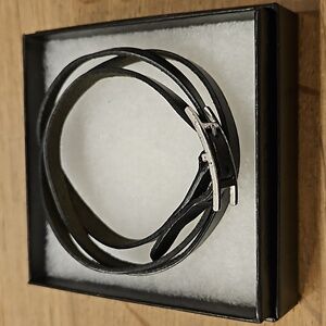 Hermes Api Black Leather Bracelet